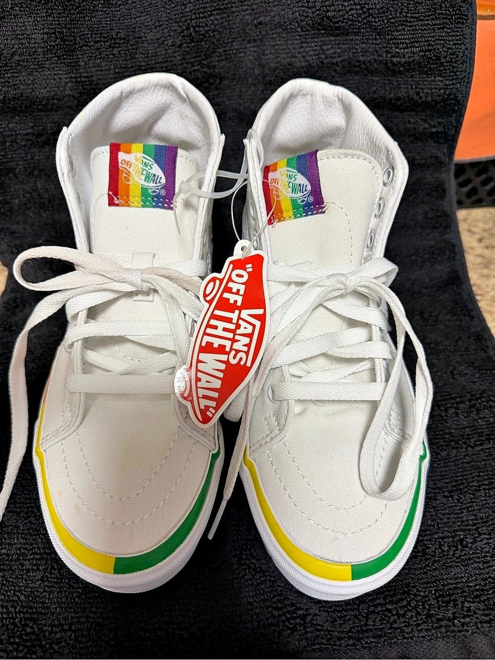 Vans Skate Sk8-Hi Pride White/Multi & Multicolor Sneakers US 6.5